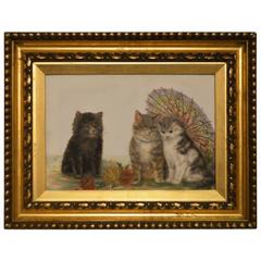 Small Oil Painting of Kittens by Bessie Bamber