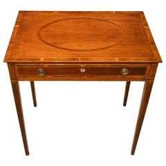 Mahogany and Yew Wood Inlaid Early 19th Century Side Table 1