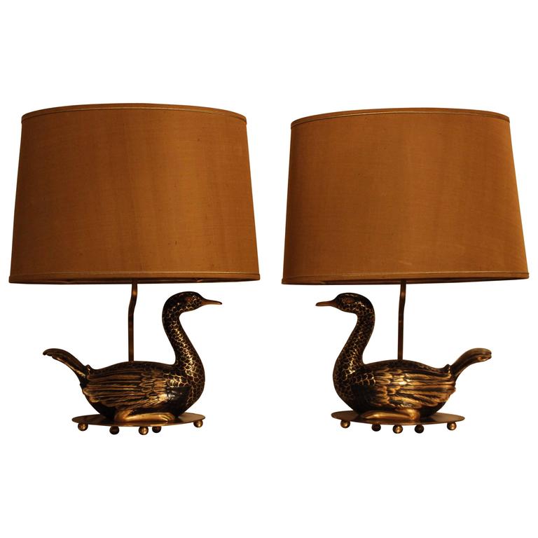 Pair of Ceramic Duck Table Lamps 1970 For Sale at 1stdibs