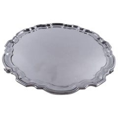 Tiffany Sterling Silver Georgian Salver Tray with Piecrust Rim