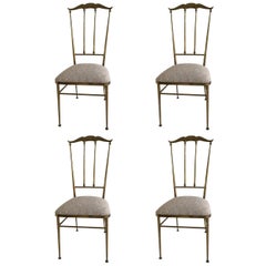 Set of Four Brass Chairs attr. to Maison Jansen, circa 1950