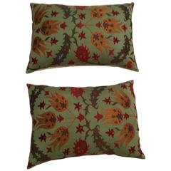 Pair of Silk Embroidery Suzani Pillows