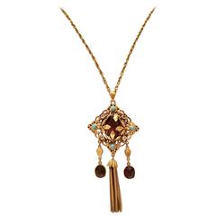 Vintage "Francois" Gold and Amethyst Pendant Necklace