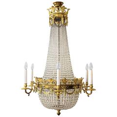 French 19th Century Louis XVI Style Gilded Bronze Chandelier