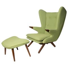 Svend Skipper Model 91 Papa Bear Style Lounge Chair and Ottoman 8