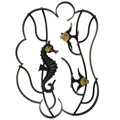 Walter Bosse Seahorse Fishes Mural Brass Sculptures, Hertha Baller, Austria 1950 8
