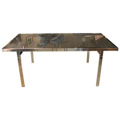 Mid-Century Modern Milo Baughman Brass and Glass Dining Table 11