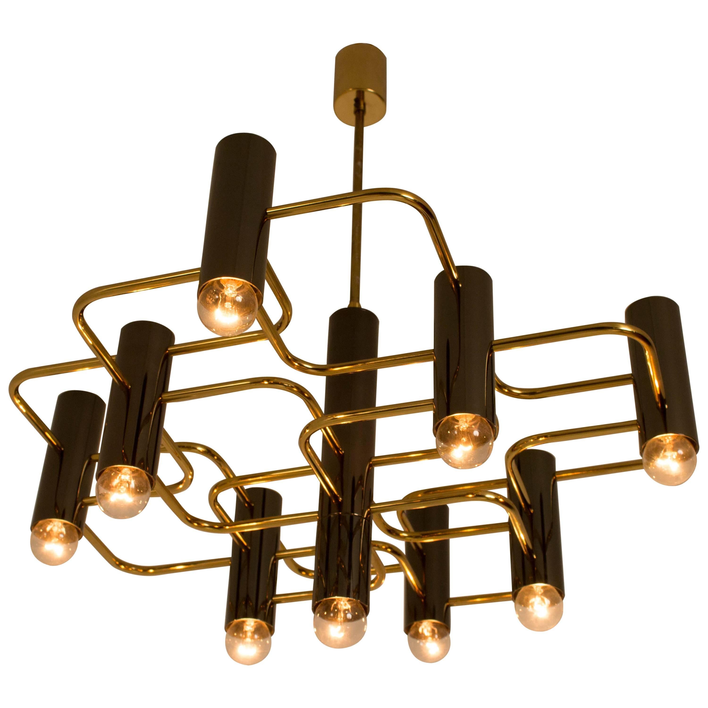 Stunning Mid-Century Modern Chandelier by Gaetano Sciolari for Boulanger