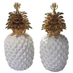 Pair of Italian Pineapple Lamps