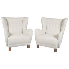 Pair of Large-Scale Danish 1930s-1940s Armchairs by Kai Fisker