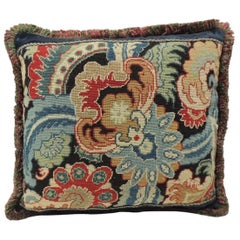 18th Century French Needlework Tapestry Decorative Pillow