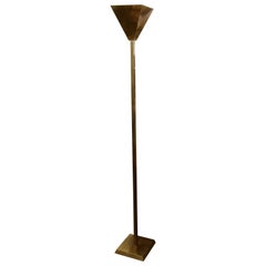 Retro Brass Chapman Floor Lamp with Square Top