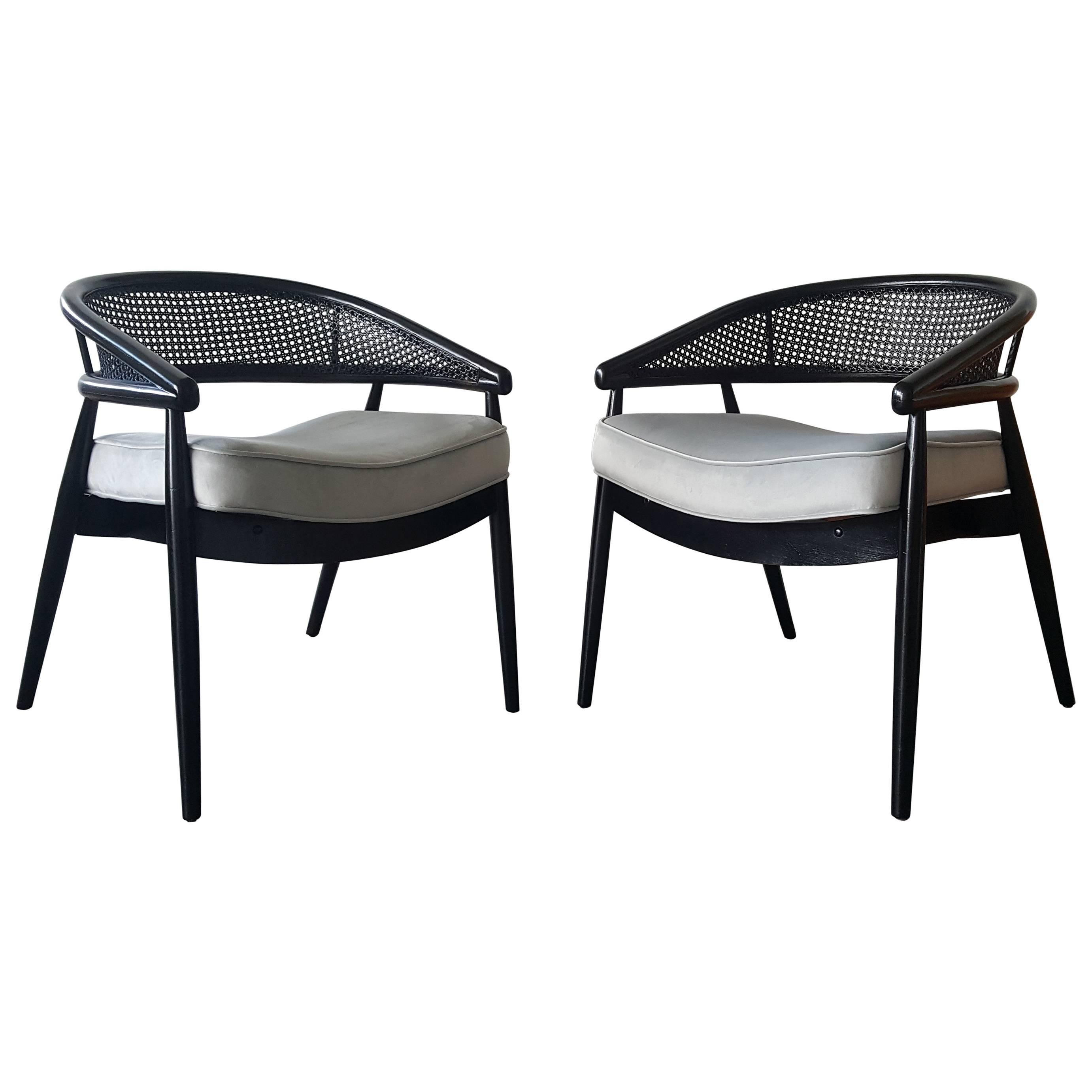 James Mont Ebonized Lounge Chairs for King Cole Penthouse