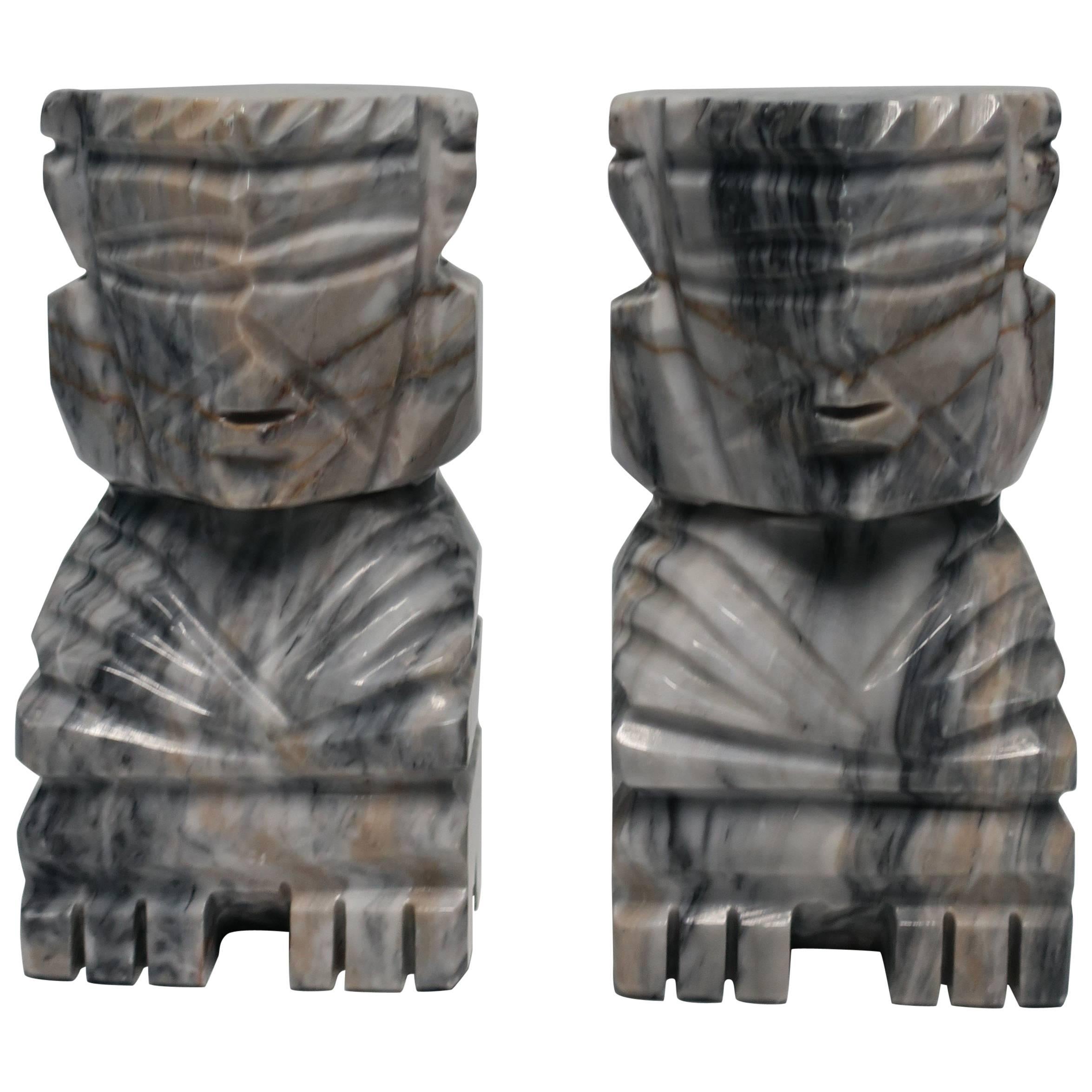 Tribal Marble Bookends