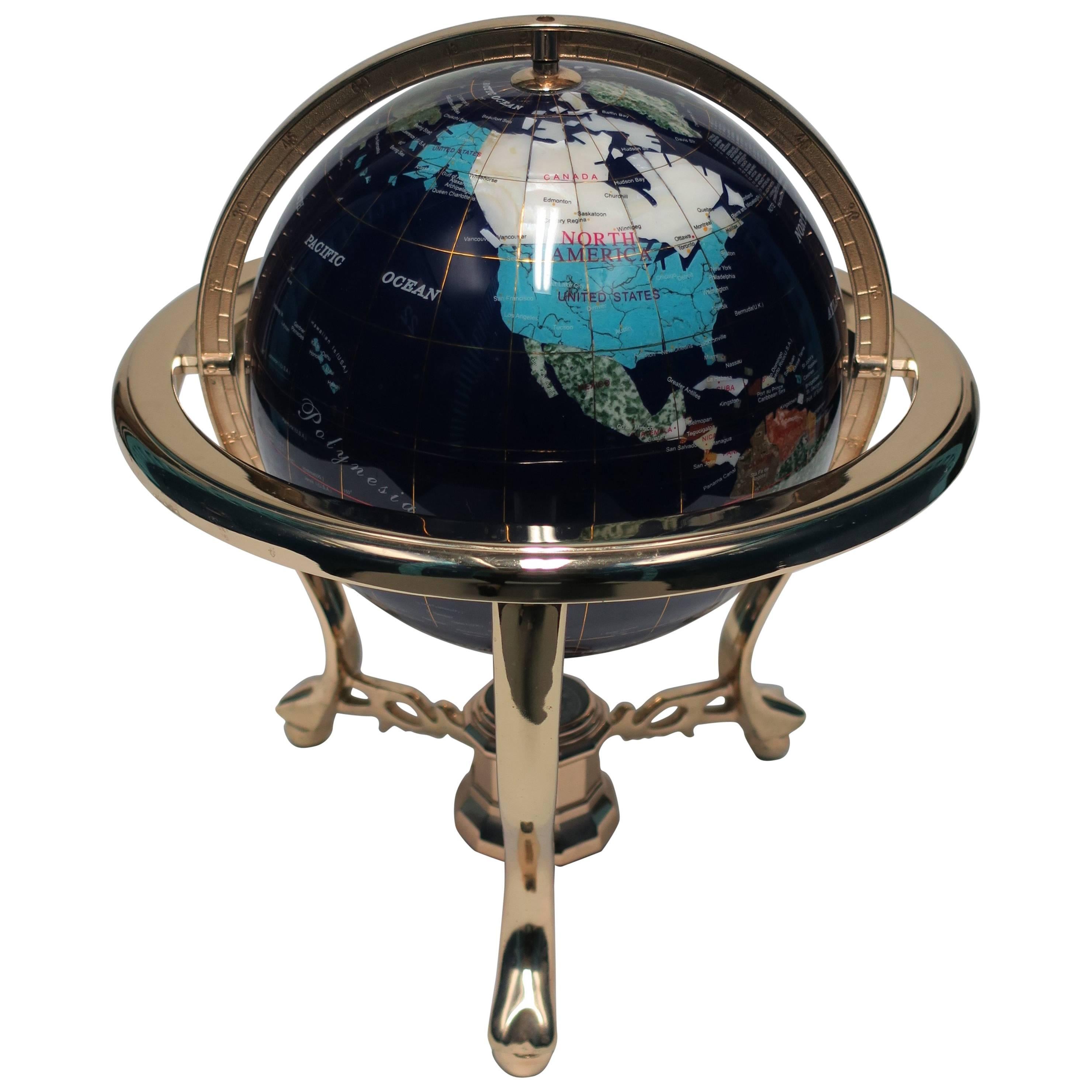 Vintage World Globe Of Marble and Onyx