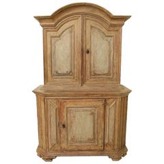 18th Century Swedish Baroque Period Two-Part Original Painted Cabinet 3
