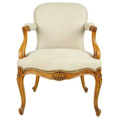 19th Century French Regency Style Carved Open Armchair 6