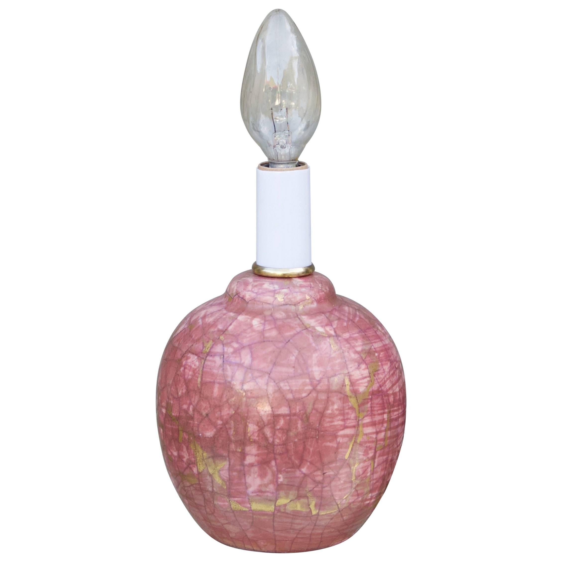 Rare petite lampe Art Déco française en céramique émaillée de Raoul Lachenal en vente