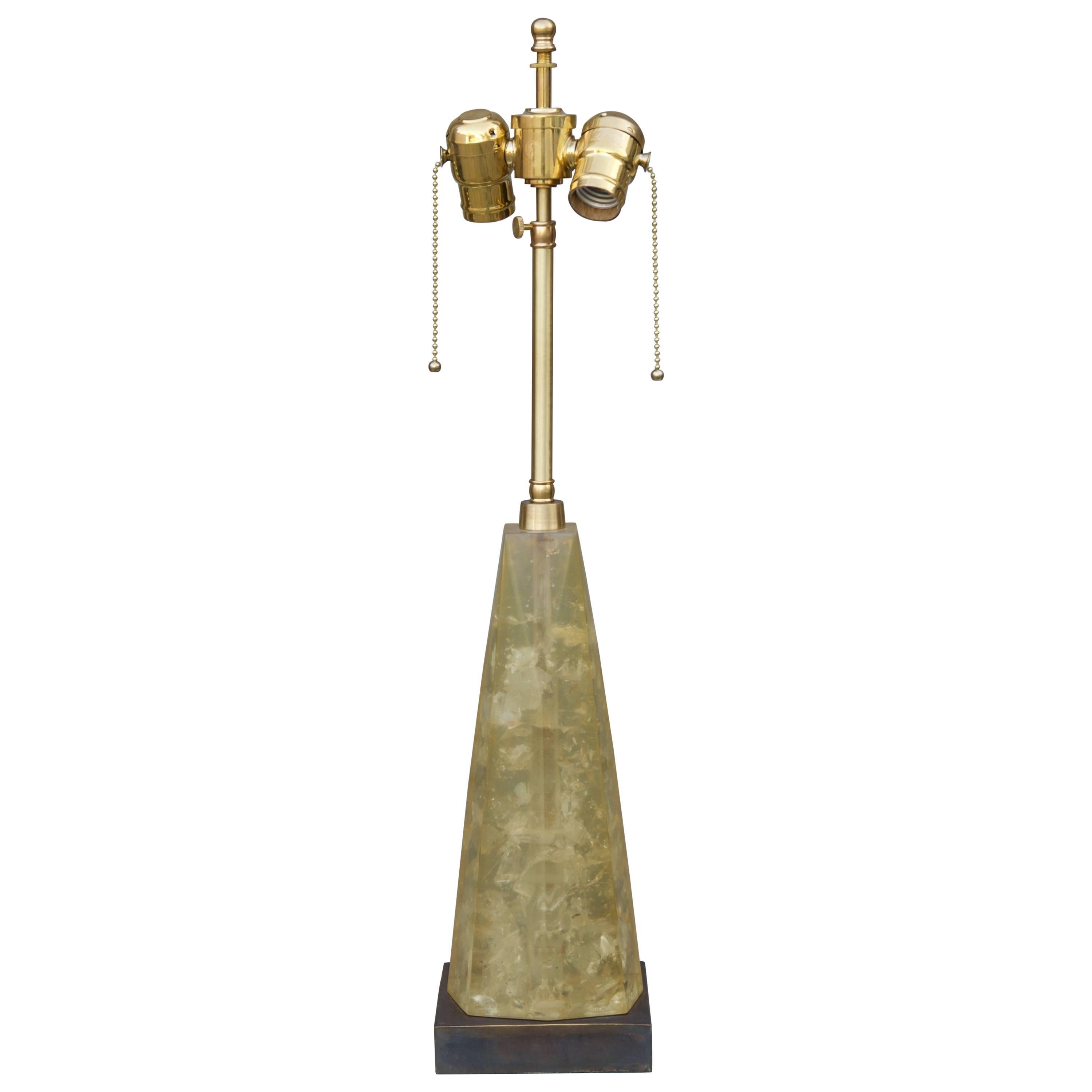 Chic Obelisk Fractal Resin Table Lamp For Sale