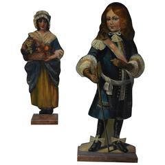 Pair of 19th Century Highly Decorative Painted Dummy Boards
