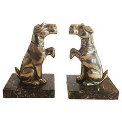Pair of French Art Deco Dog Terrier Bookends