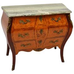 Antique French Style Marble Top Three-Drawer Commode