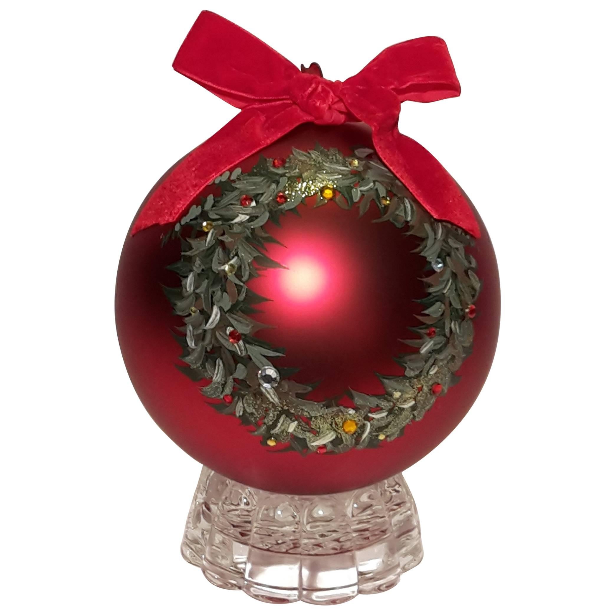 Christmas Ball with Wreath Decoration For Sale