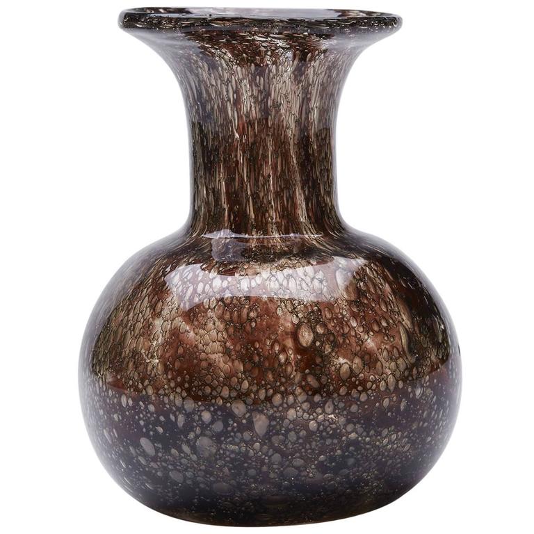 Vintage Ercole Barovier Brown Effeso Art Glass Vase, circa 1968 For Sale at  1stDibs
