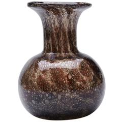Jarrón vintage Ercole Barovier de vidrio artístico Effeso marrón, circa 1968