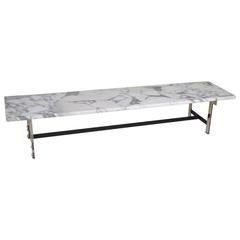 Marble and Nickel Plated Low Table, France, circa 1960
