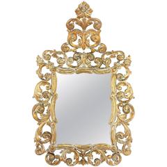 Spanish 19th Century Rococo Style White Patinated Giltwood Mirror 7