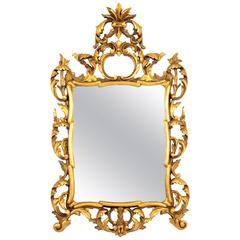 19th Century, Spanish, Rococo Style Finely Carved Giltwood Mirror