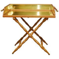 Italian Pine and Brass Butler's Tray Table
