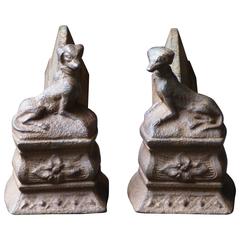 19th Century French Neoclassical Fire Dogs, Andirions