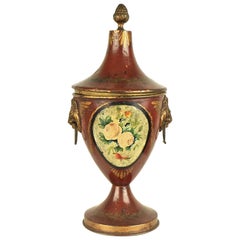 Antique Early 19th Century English Regency Tole Chestnut Urn