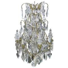 French 19th Century Louis XV Style Crystal and Gilded Bronze Cage Chandelier 5