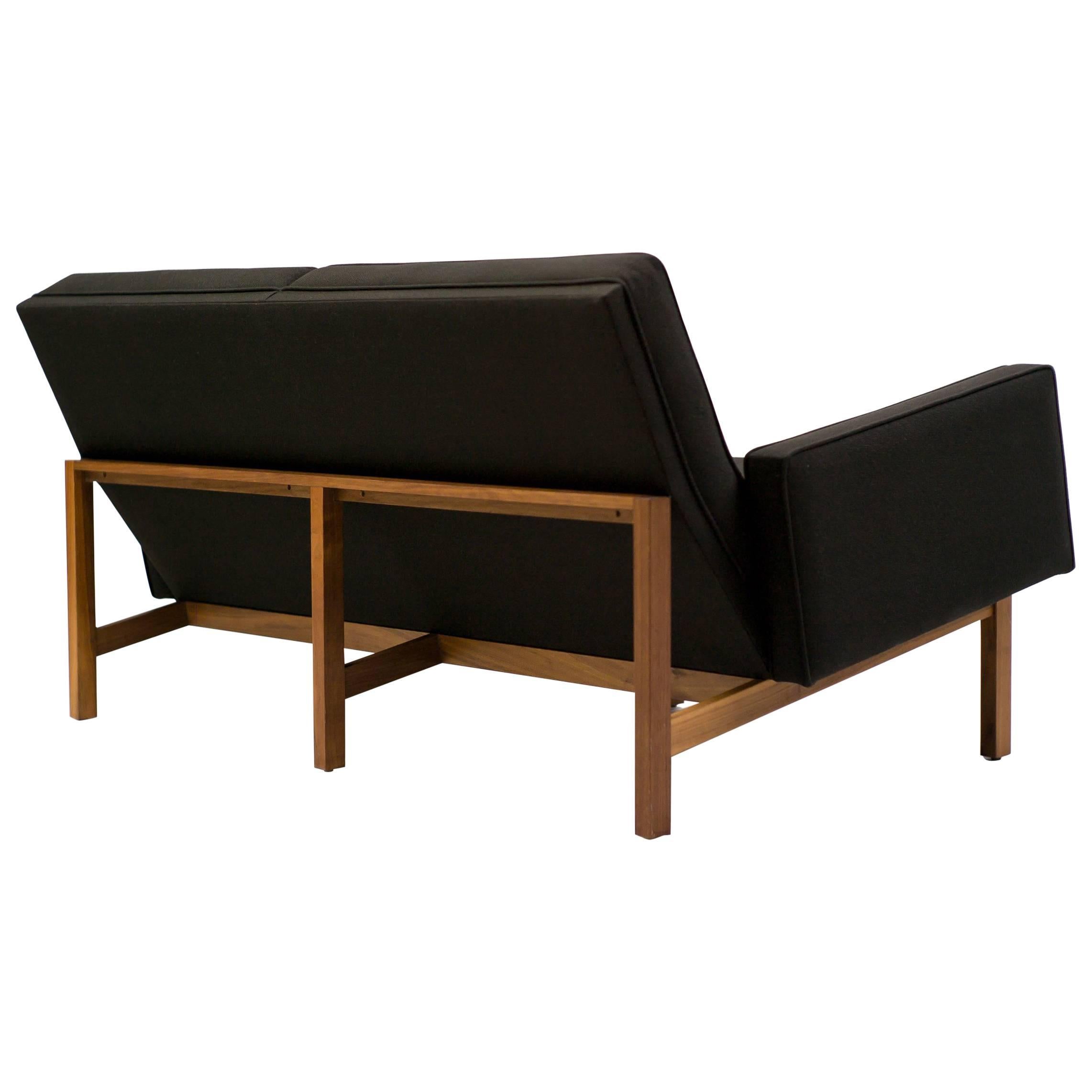 Florence Knoll Walnut Loveseat