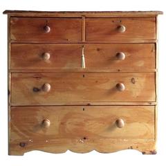 Antique 19th Century Scrubbed Pine Chest of Drawers