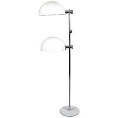 1970´s System Standing Lamp, white lacquered metal, chrome-plated metal - Italy