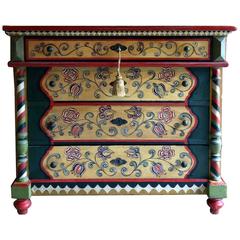 Antique 19th Century Continental German Painted Pine Chest of Drawers
