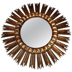French Giltwood Starburst Sunburst Mirror, circa 1940 6