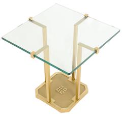 Peter Ghyczy, Brass and Glass Side Table, Early 1970s