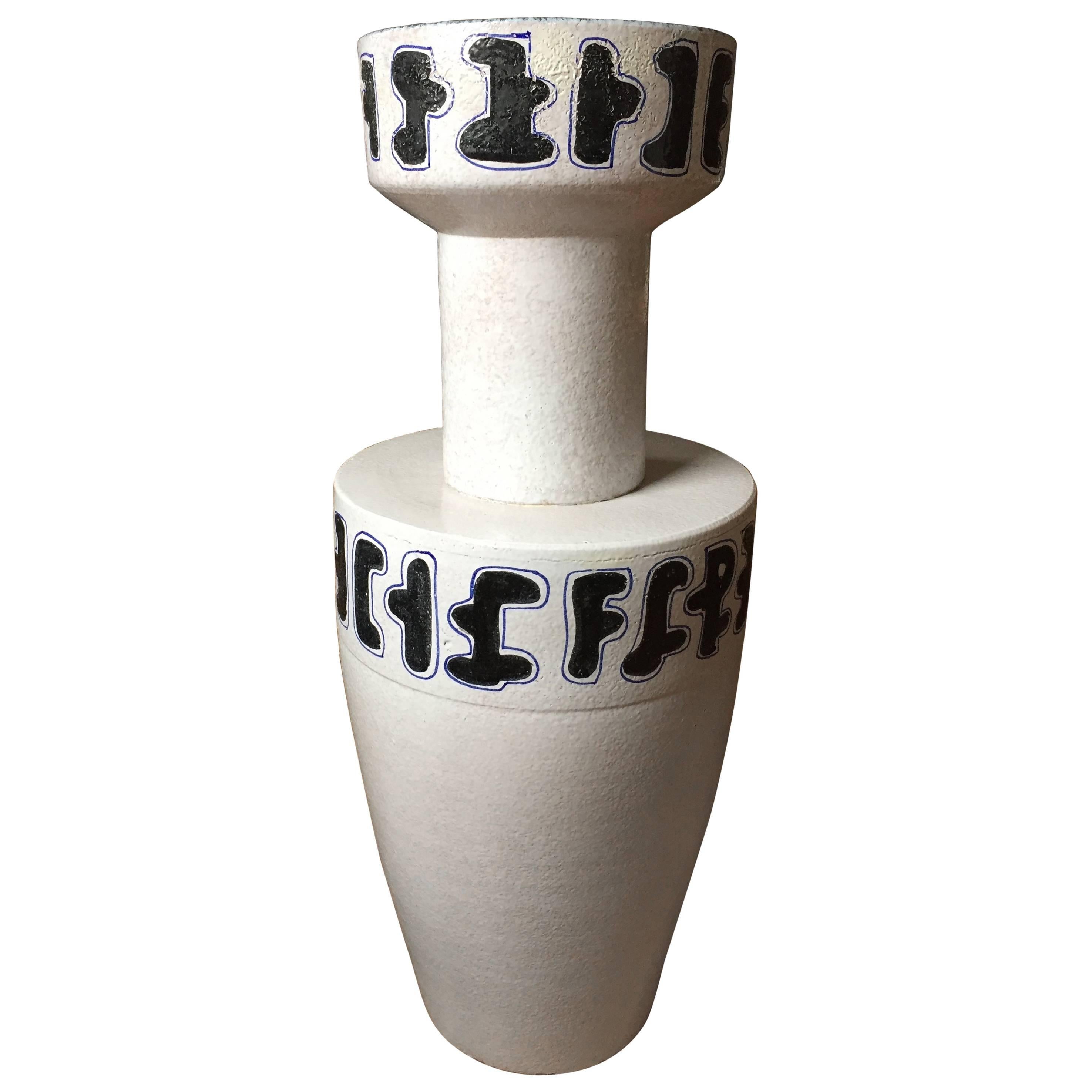 Monumental Ceramic Vase by Bitossi For Sale