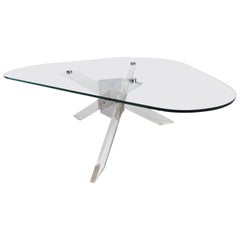 Mid-Century Coffee Table in Lucite and Chrome