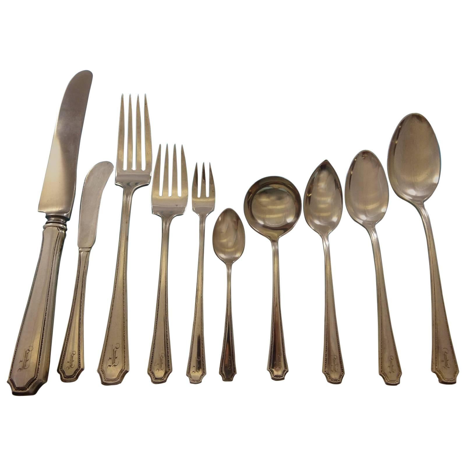 Lady Constance by Towle Sterling Silver Flatware Set Service Dinner F Monogram