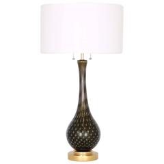 Murano Glass Black Drop Lamp by Alfredo Barbini