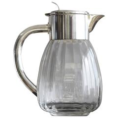 Silver Plate and Glass Water Carafe by Eisenberg Lozano, Made in Germany 
