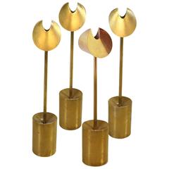 Brass Candlesticks by Pierre Forssell (Forsell) for Skultuna, 1960s, Sweden