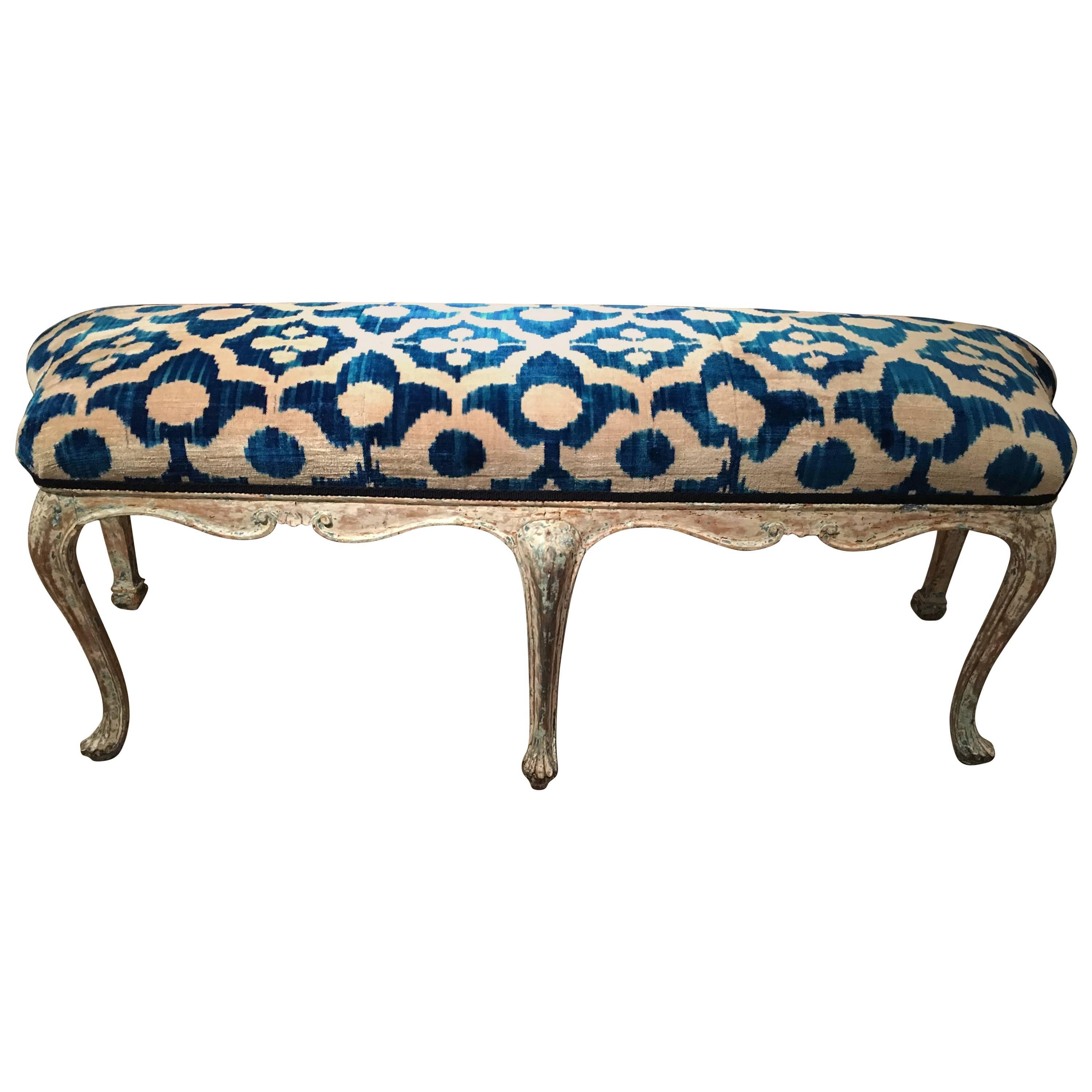 18th Century Italian Upholstered Bench