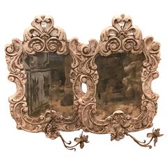 French Iron Sconces with Mirror Inset 9